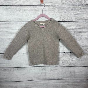 Poppy Rose Gray V-Neck Wool Unisex Sweater Sz 5-6